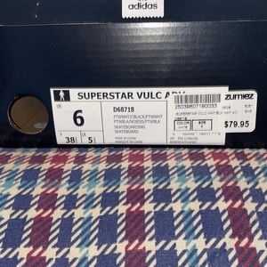 Superstar Vulc White and Black Adidas gently used
